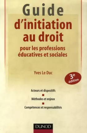 Couverture du produit · Guide d'initiation au droit pour les professions éducatives et sociales - 3ème édition