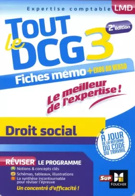 Couverture du produit · Tout le DCG 3 - Droit social - Entrainement et révision - 2ème édition