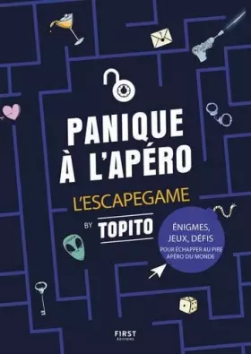 Couverture du produit · Panique à l'apéro : l'Escape Game by Topito : un cahier de jeux et d'énigmes pour vous amuser en vacances... ou au bureau !