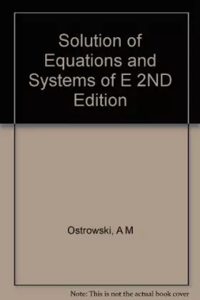 Couverture du produit · Solution of Equations & Systems of E 2ND Edition