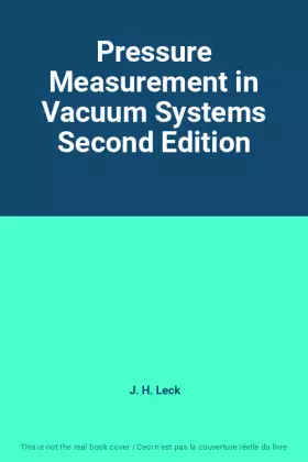 Couverture du produit · Pressure Measurement in Vacuum Systems Second Edition