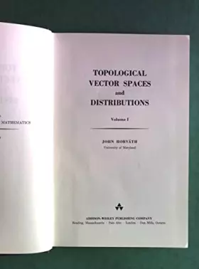 Couverture du produit · Topological Vector Spaces and Distributions: v. 1
