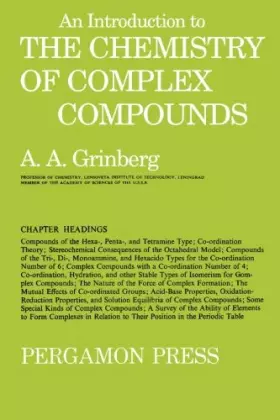 Couverture du produit · An Introduction to the Chemistry of Complex Compounds