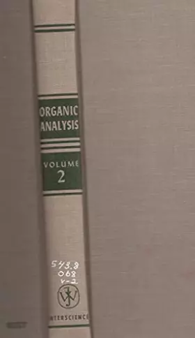 Couverture du produit · ORGANIC ANALYSIS. Volume II.