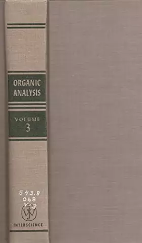 Couverture du produit · Organic Analysis (Volume 3)
