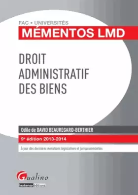 Couverture du produit · Mémentos LMD - Droit administratif des biens