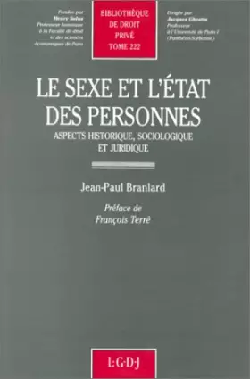 Couverture du produit · Le sexe et l'état des personnes : Aspects historique, sociologique et juridique