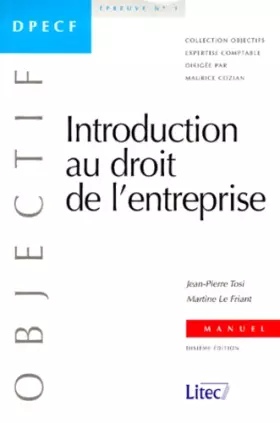 Couverture du produit · Introduction au droit de l'entreprise. DPECF, épreuve n°1 (ancienne édition)