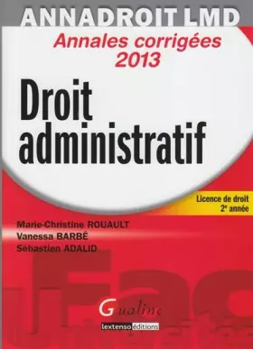 Couverture du produit · Droit administratif Annales corrigées : Licence de droit 2e année