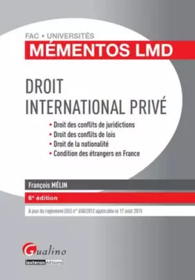 Couverture du produit · Droit international privé, 6ème Ed