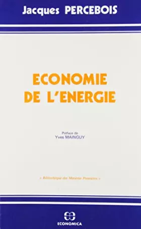 Couverture du produit · Economie de l'énergie