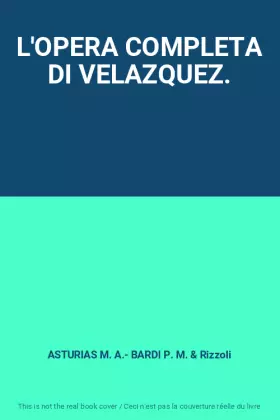 Couverture du produit · L'OPERA COMPLETA DI VELAZQUEZ.