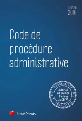 Couverture du produit · Code de procédure administrative 2016