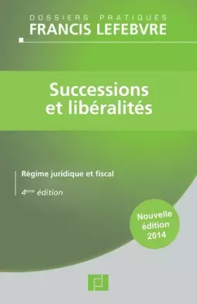 Couverture du produit · Successions et libéralités: Régime juridique et fiscal