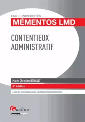 Couverture du produit · Mémentos- Contentieux administratif ,5ème édition
