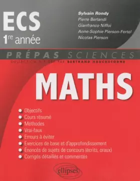 Couverture du produit · Mathématiques ECS 1ère Année