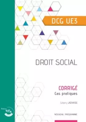Couverture du produit · Droit social - Corrigé: UE 3 du DCG