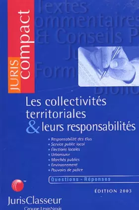 Couverture du produit · Les collectivités territoriales et leurs responsabilités, édition 2003