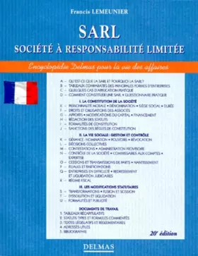 Couverture du produit · Sarl. Societe A Responsabilite Limitee, 20eme Edition Entierement Refondue 1998