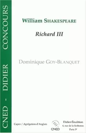 Couverture du produit · William Shakespeare : Richard III