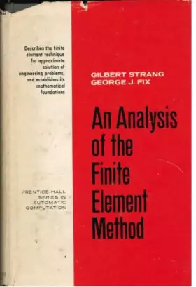 Couverture du produit · Analysis of the Finite Elements Method