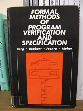 Couverture du produit · Formal Methods of Program Verification and Specification