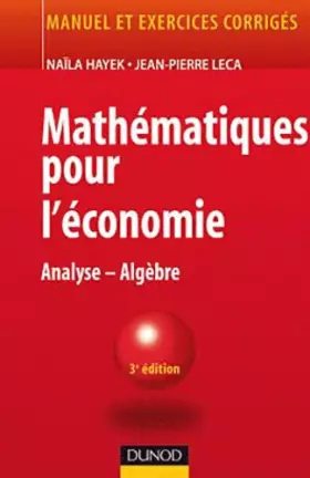 Couverture du produit · Mathématiques pour l'économie - 4e édition - Analyse/Algèbre