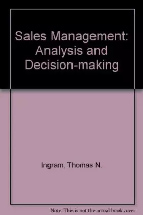 Couverture du produit · Sales Management: Analysis and Decision-making