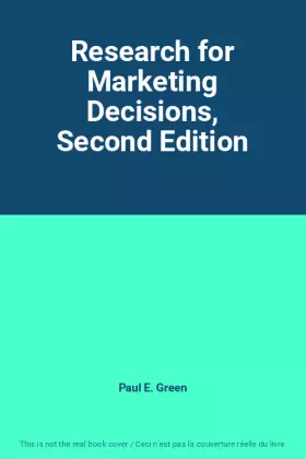 Couverture du produit · Research for Marketing Decisions, Second Edition