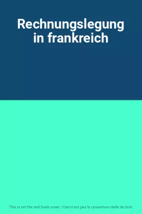 Couverture du produit · Rechnungslegung in frankreich