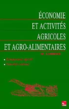 Couverture du produit · Économie et activités agricoles et agro-alimentaires