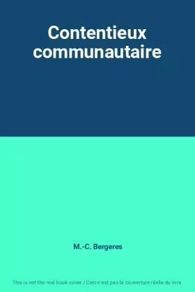 Couverture du produit · Contentieux communautaire