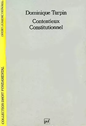 Couverture du produit · Contentieux constitutionnel