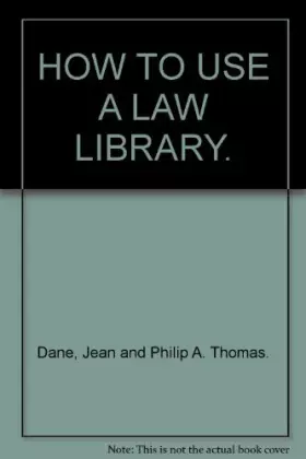 Couverture du produit · How to use a law library