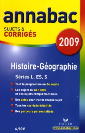 Couverture du produit · Histoire-Géographie séries L, ES, S : Sujets et corrigés