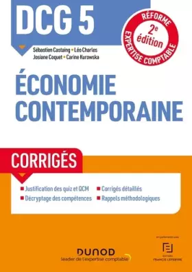Couverture du produit · DCG 5 Economie contemporaine - Corrigés - 2e éd.: Réforme Expertise comptable