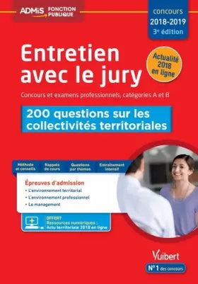 Couverture du produit · Entretien avec jury - 200 questions sur collectivités territoriales cat A/B
