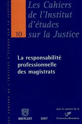 Couverture du produit · La responsabilité professionnelle des magistrats