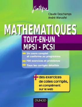 Couverture du produit · Mathématiques tout-en-un MPSI-PCSI - 2ème édition - Le cours de référence