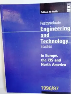 Couverture du produit · Postgraduate Engineering and Technology Studies in Europe, the CIS and North America