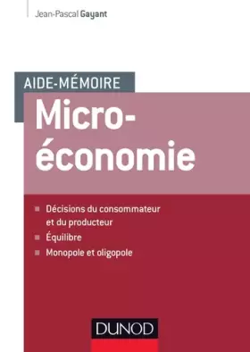 Couverture du produit · Aide-mémoire - Microéconomie