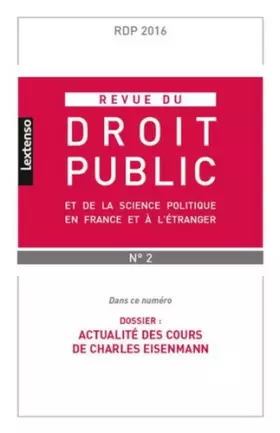 Couverture du produit · RDP - Revue du droit public. N°2. 2016
