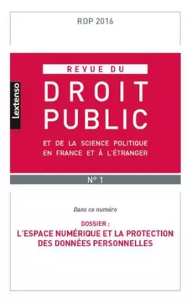 Couverture du produit · RDP - Revue du droit public et de la science politique en France et à l'étranger N°1-2016