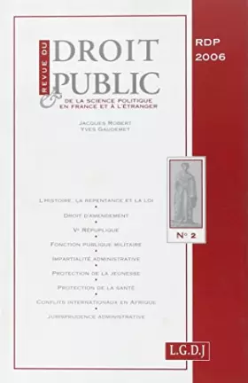 Couverture du produit · Revue du droit public 2-2006
