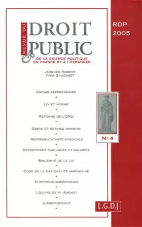 Couverture du produit · Revue du Droit Public N 4-2005