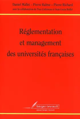 Couverture du produit · Réglementation et management des universités françaises