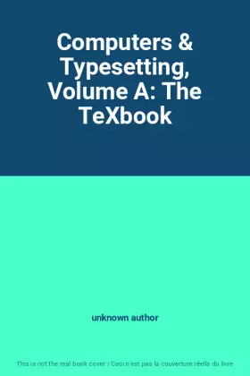 Couverture du produit · Computers & Typesetting, Volume A: The TeXbook