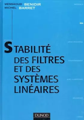 Couverture du produit · Stabilité des filtres et des systèmes linéaires