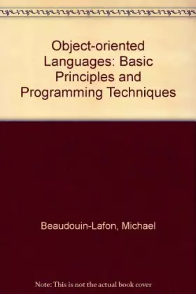 Couverture du produit · Object-Oriented Languages: Basic Principles and Programming Techniques