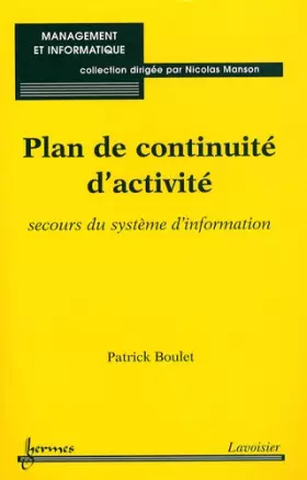 Couverture du produit · Plan de continuité d'activité: Secours du système d'information